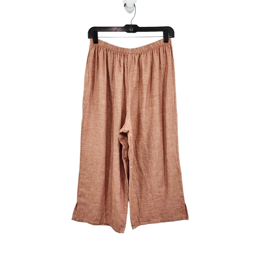 Jackie Loves John Vintage Women's Linen Silk Wide Leg Cropped Pants Lagenlook- L